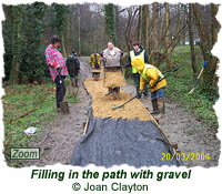 Filling in the path with gravel