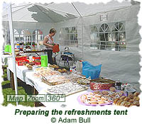 Preparing the refreshments tent