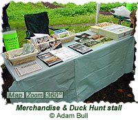 Merchandise and Duck Hunt stall