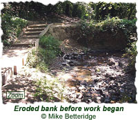 Eroded bank before work began