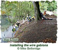Installing the wire gabions