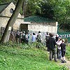 Visitors waiting for the free tour