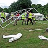 Setting up the tents