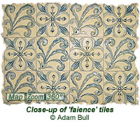 Close-up of faience tiles