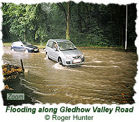 Flooding along Gledhow Valley Road