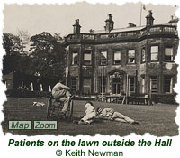 Patients on the lawn outside the Hall