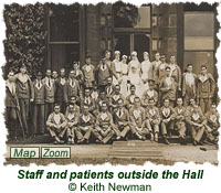 Staff and patients outside the Hall